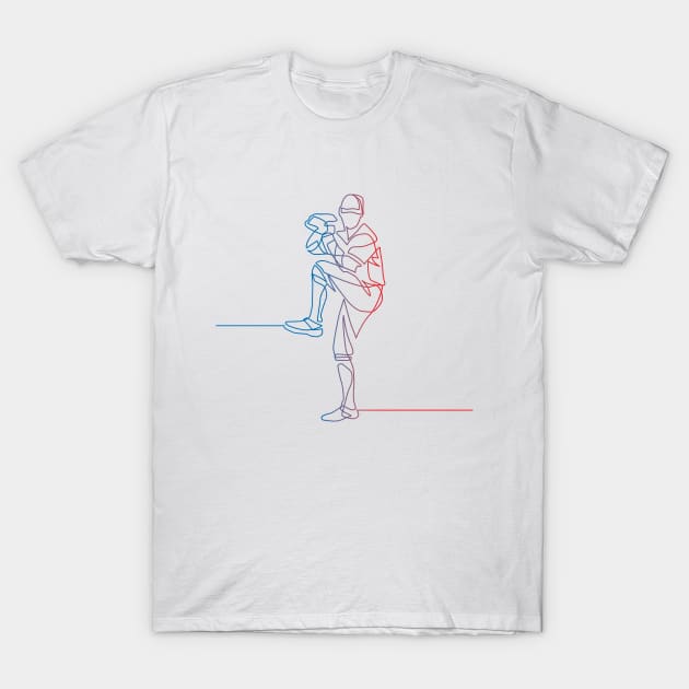 Line Art – Baseball Pitcher T-Shirt by SHAngelsShop